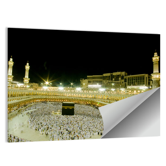 Night View of the Kaaba, Makkah Wall Art as a poster print
