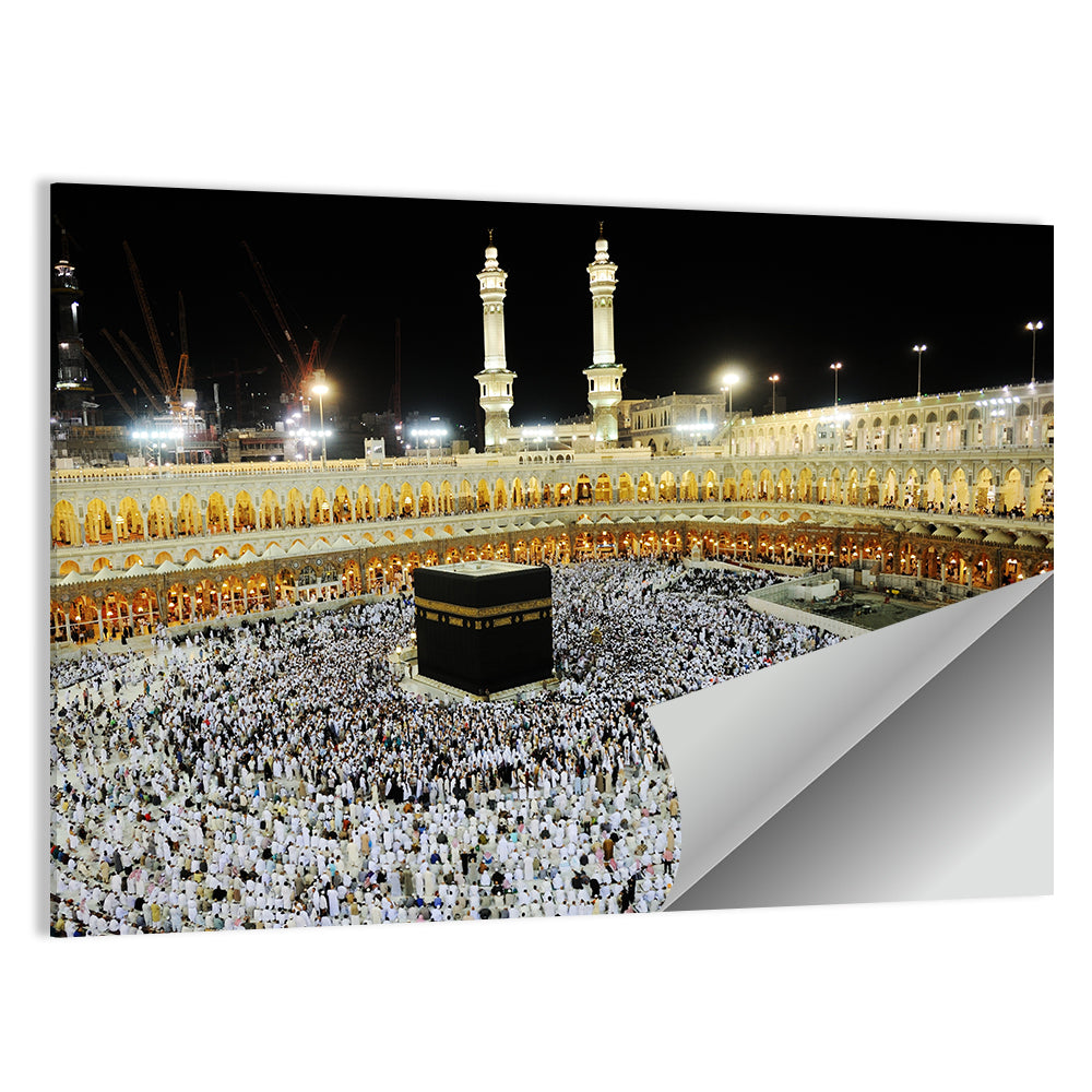 Kaaba Overhead Night View Wall Art