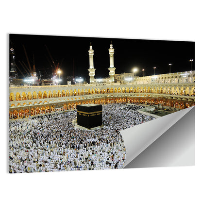 Kaaba Overhead Night View Wall Art