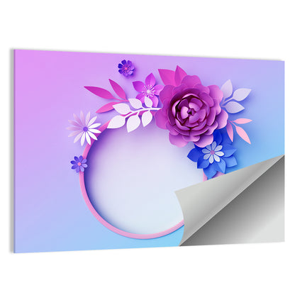 3d Neon Paper Flowers Wall Art