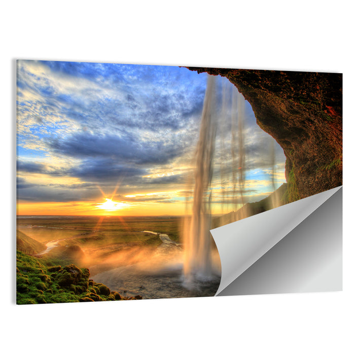 Seljalandsfoss at Sunset Wall Art as a poster print