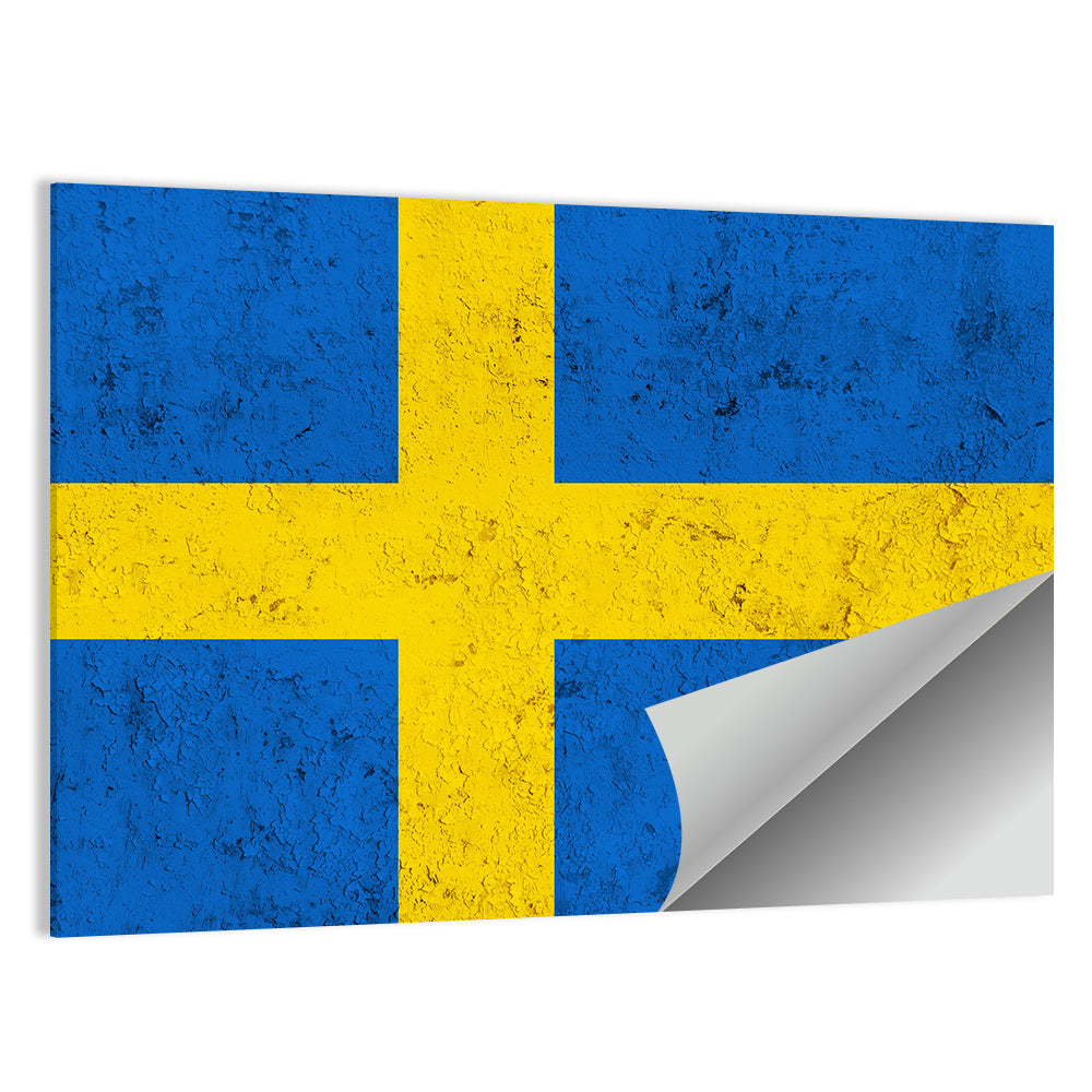Weathered Swedish Flag Wall Art