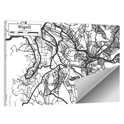 Kigali Urban Map Wall Art