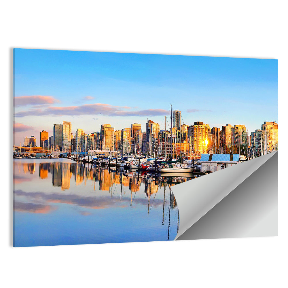 Vancouver Coal Harbour Sunset Skyline Wall Art