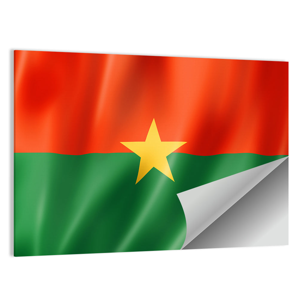 Burkina Faso Flag with Wavy Texture Wall Art