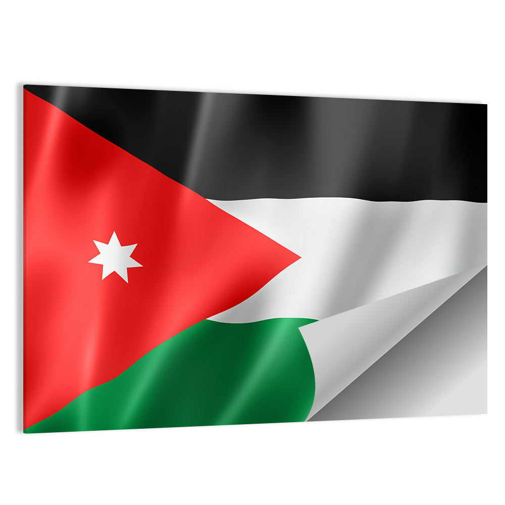Jordan Flag with White Seven-pointed Star Wall Art