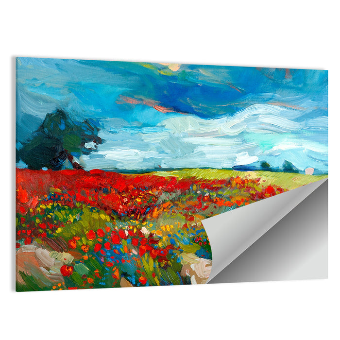 Impressionist Poppy Field Wall Art as a poster print