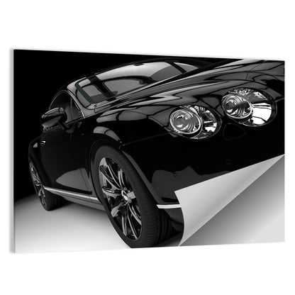 Black Luxury Car Close-up Wall Art