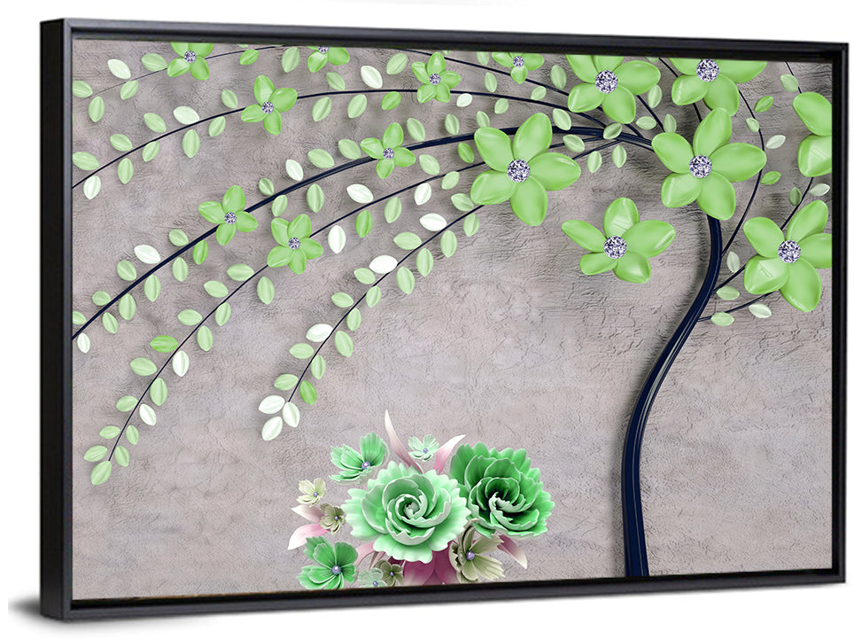 3d Flowering Branch Wall Art