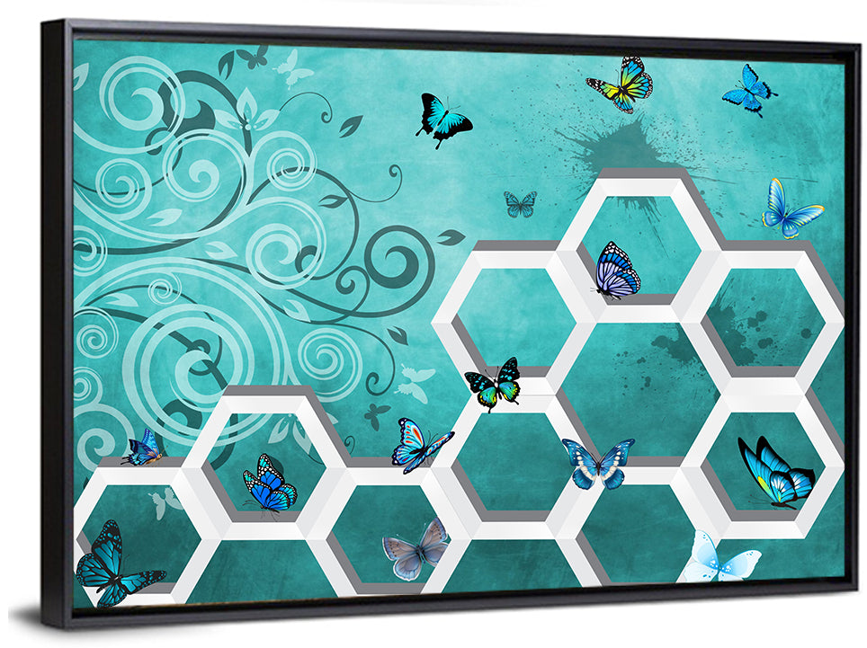 3d Butterfly Abstract Wall Art