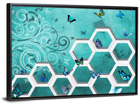 3d Butterfly Abstract Wall Art