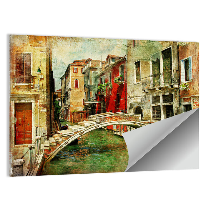 Venetian Canal Romance Wall Art as a poster print