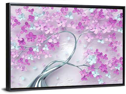 3d Flowering Tree Mural Wall Art