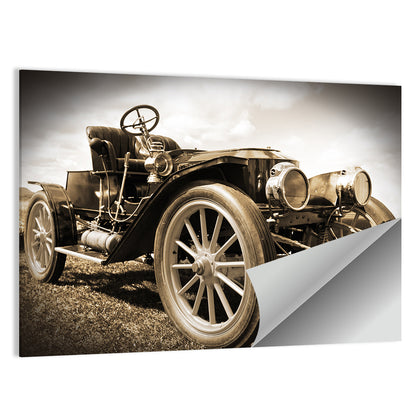 Sepia Vintage Roadster Side Profile Wall Art
