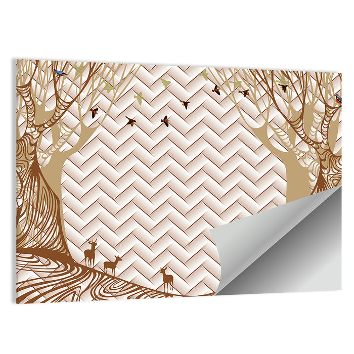 Marble Forest Silhouette Wall Art as a poster print