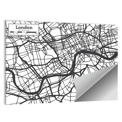 Hand Drawn London Map Wall Art