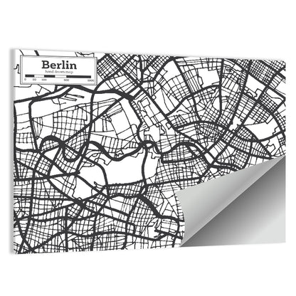 Hand-drawn Berlin City Map Wall Art