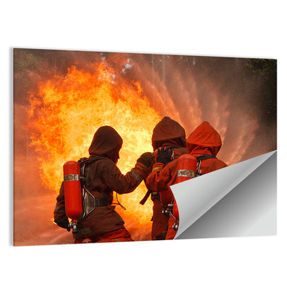 Three Firefighters Training Drill Wall Art