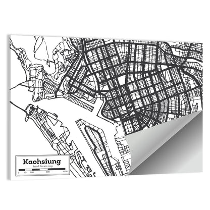 Kaohsiung Aerial Map Wall Art