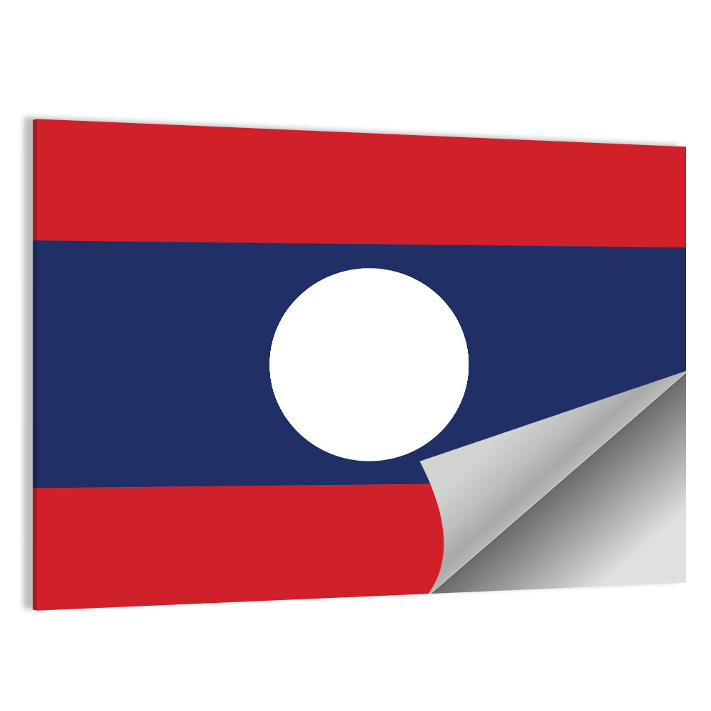 Laos Flag Minimalist Graphic Wall Art