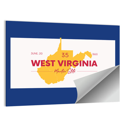 Golden West Virginia Map Wall Art