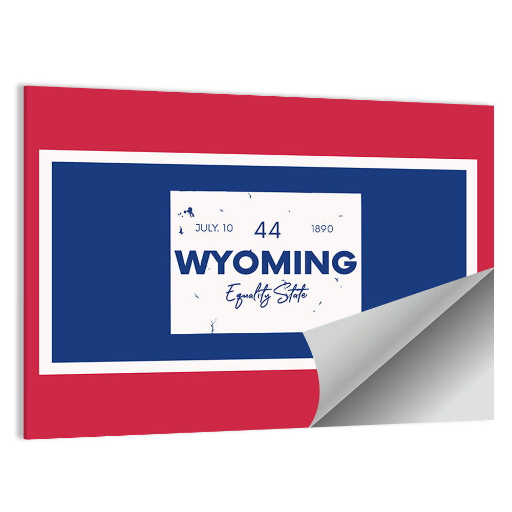 Wyoming Typographic Map Wall Art