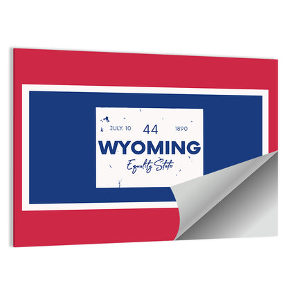 Wyoming Typographic Map Wall Art