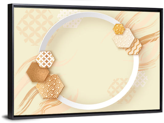 Cream and Gold Geometric Circle Wall Art
