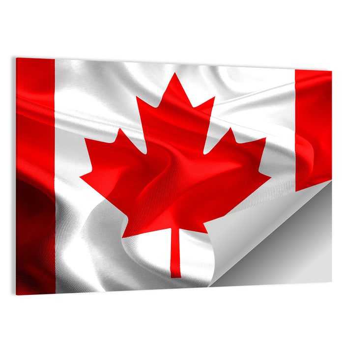 Waving Canadian Flag Wall Art as a poster print