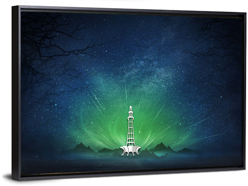 Minar-e-pakistan Aurora Night Wall Art