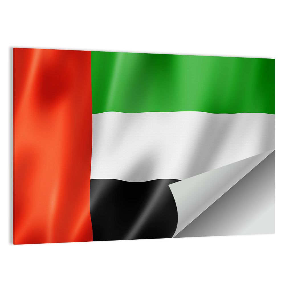 UAE Flag Waving Wall Art