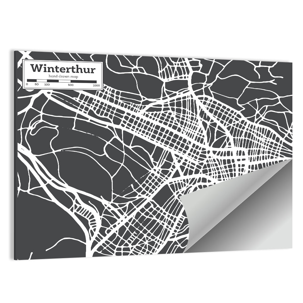 Winterthur Street Map Wall Art