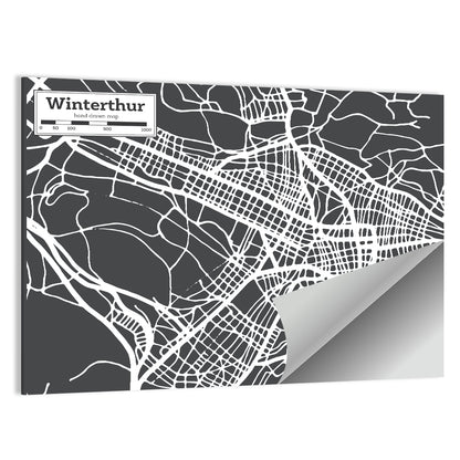Winterthur Street Map Wall Art