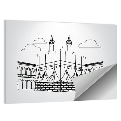 Khana E Kaaba Minimalist Line Wall Art