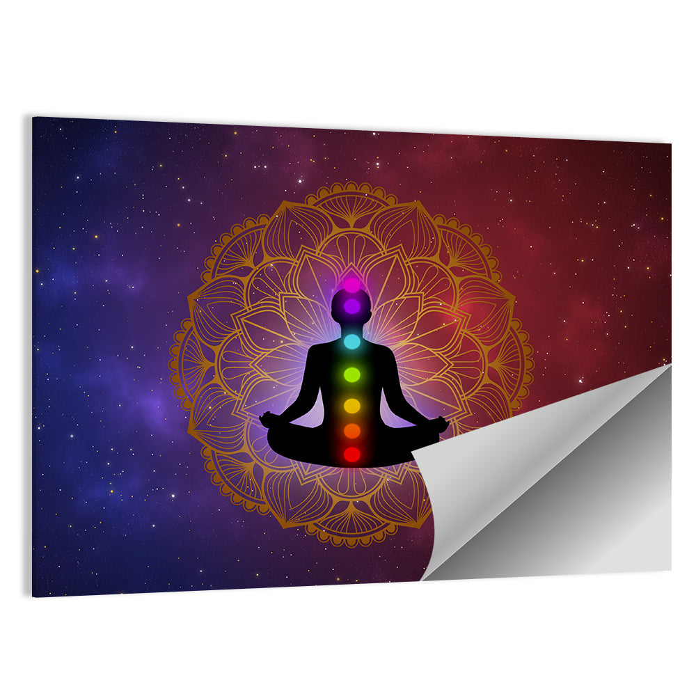 Meditation Man with Golden Mandala Wall Art