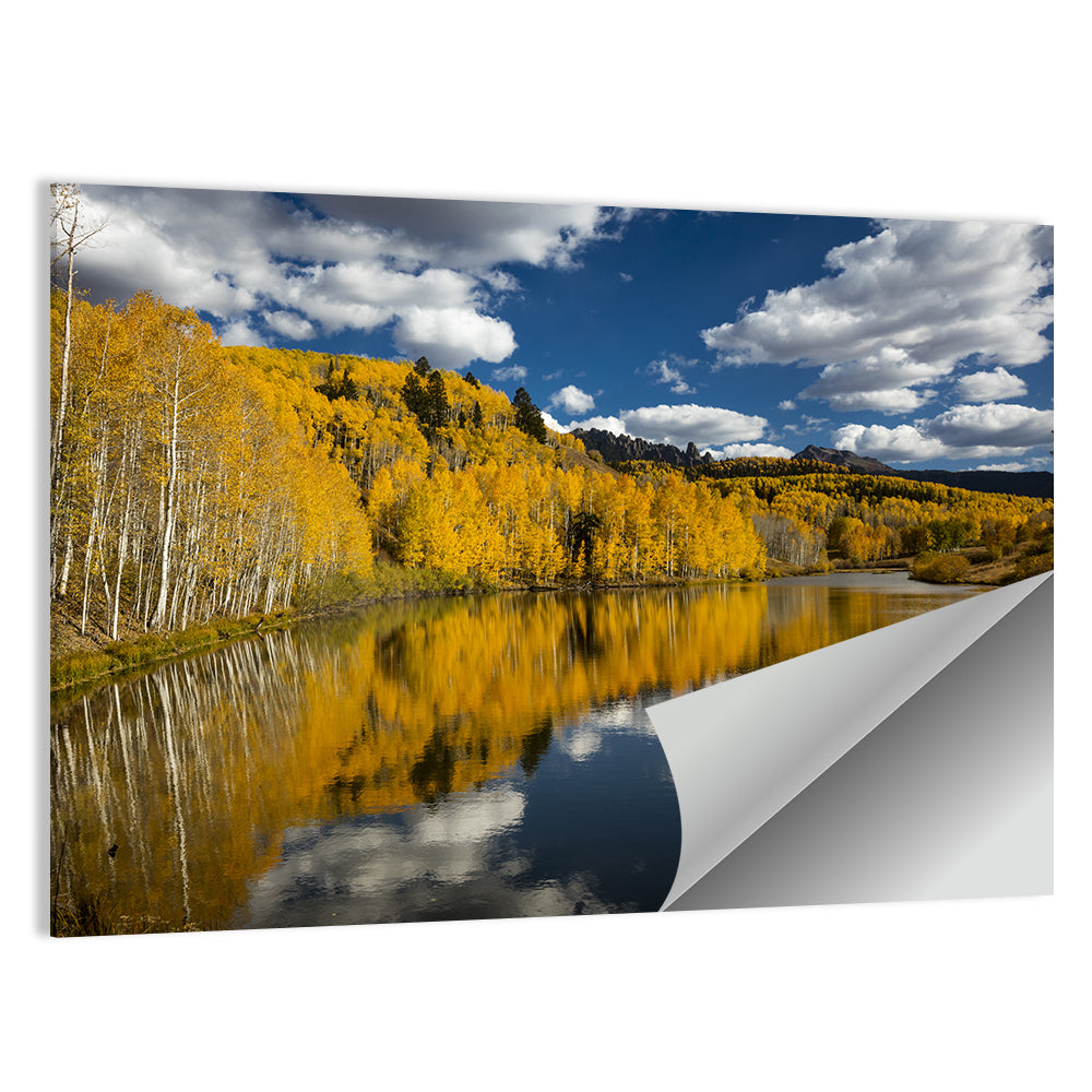 Cushman Lake Golden Aspens Wall Art