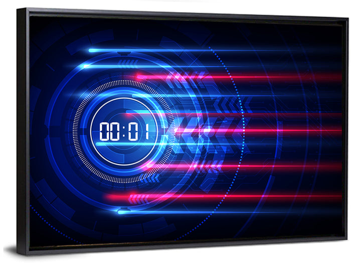 Digital Timer Concept Wall Art as a framed canvas