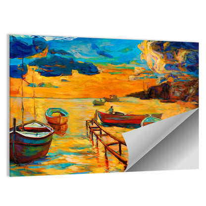 Wooden Pier at Sunset Wall Art