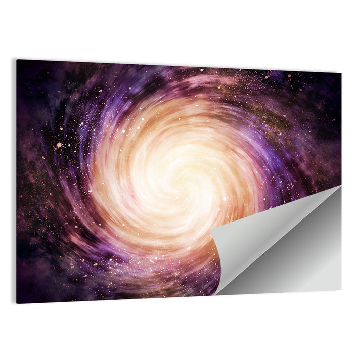 Spiral Galaxy with Golden Core Wall Art as a poster print