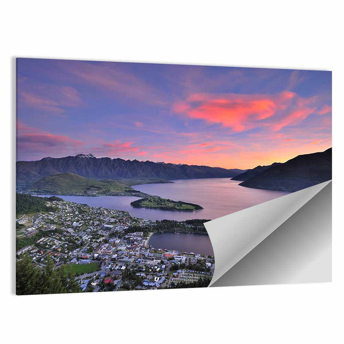Queenstown Over Lake Wakatipu Wall Art as a poster print