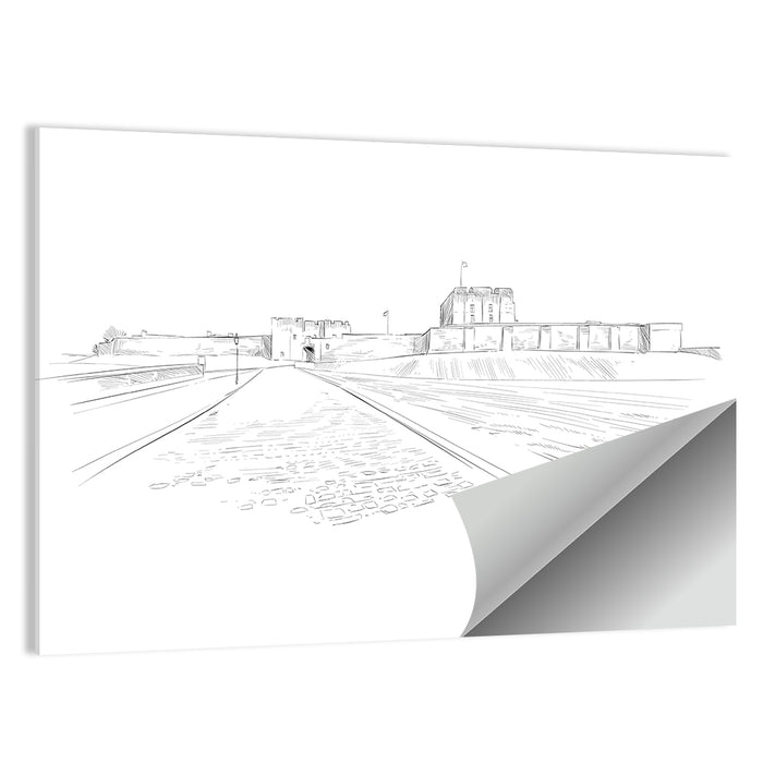 Carlisle Castle Sketch Wall Art as a poster print