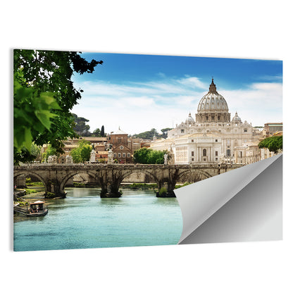 Tiber View with St. Peter's Basilica Wall Art