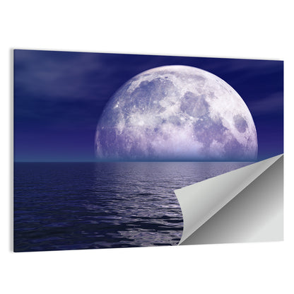 Full Moon Touching Water Wall Art