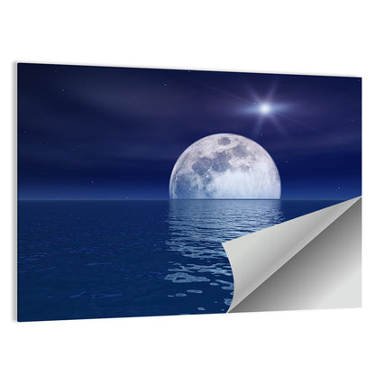 Quasar Star Over Moonlit Sea Wall Art
