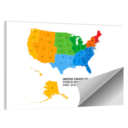 United States Political Map Wall Art