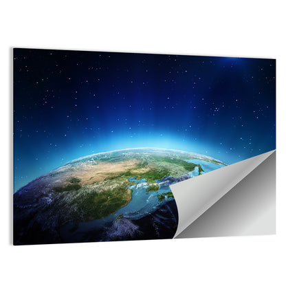 Japan & China From Space Wall Art