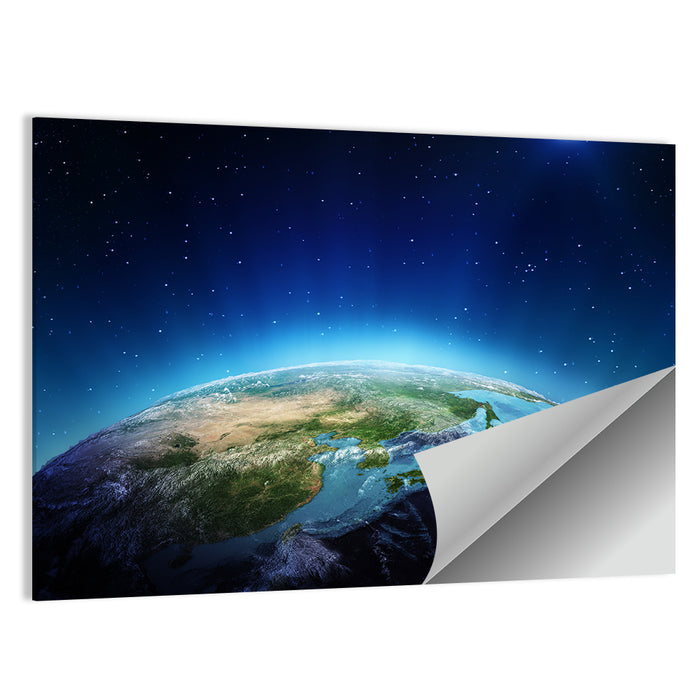 Japan and China from Orbit Wall Art as a poster print