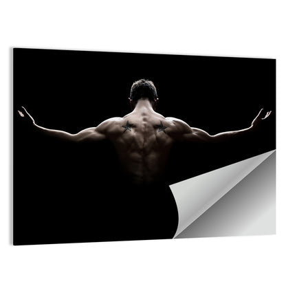 Muscular Back with Nautical Star Tattoos Wall Art