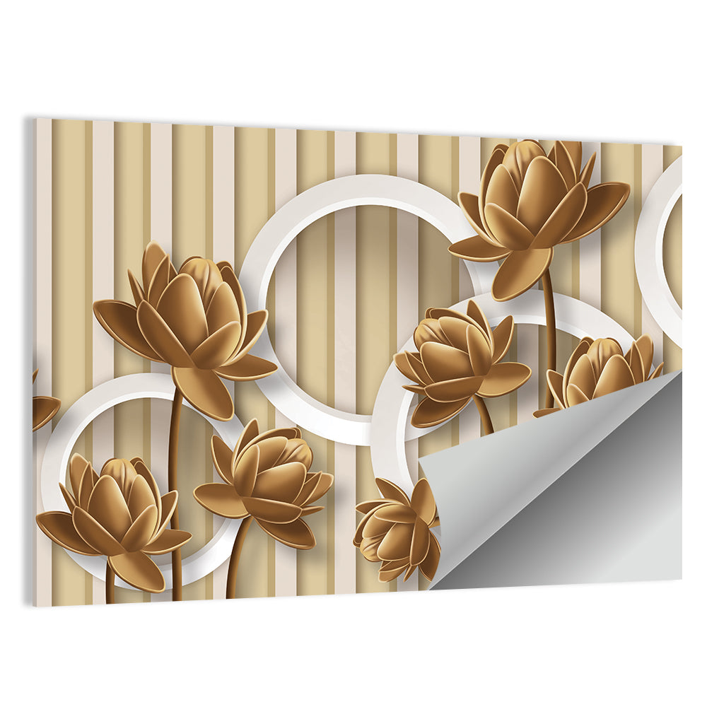 Layered Lotus and Geometric Circles Wall Art