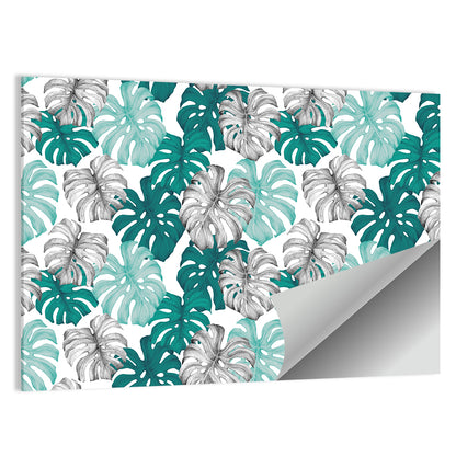Seamless Monstera Leaf Pattern Wall Art